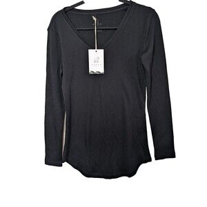 Woolx Women's Eva Tunic Top Black 100% Merino Wool Size Small